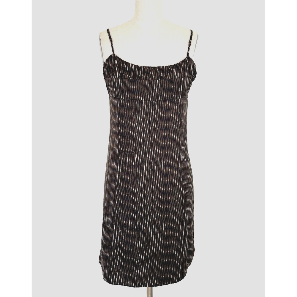Banana Republic Women's Brown/White/Black Spaghetti Straps‎ Dress Size 14 NEW